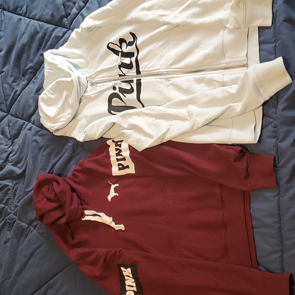 Two PINK hoodies